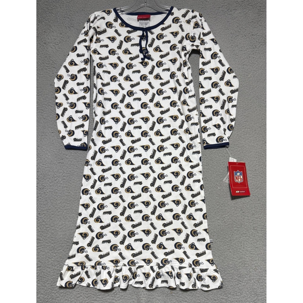 NEW Vintage Reebok St. Louis Rams all over print Long sleeve dress Girls Size XL